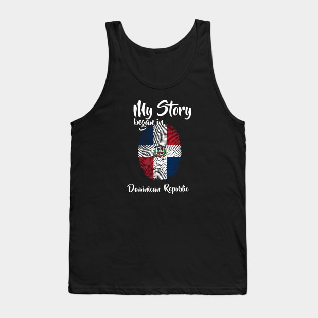 Dominican republic Flag Fingerprint My Story DNA Santo Domrep Tank Top by Your Culture & Merch